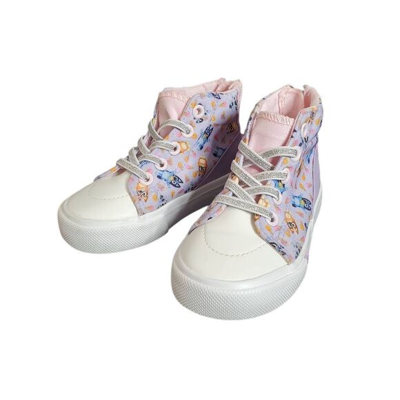 Ground Up Bluey Glittered Lace Hi-Top Back Zip Sneakers Pink Multi Size 8 - Picture 11 of 11